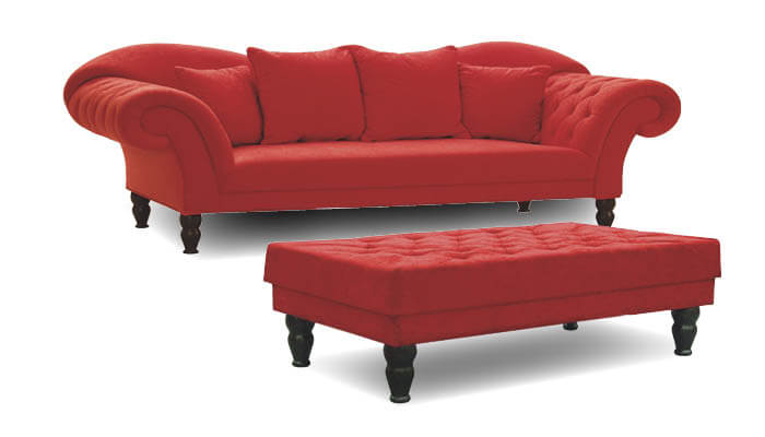Colorado Sofa mit hocker rot